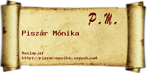 Piszár Mónika névjegykártya